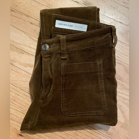 Anthropologie Pilcro high-rise corduroy skinny pants in rich brown, size 28 - Picture 4 of 6